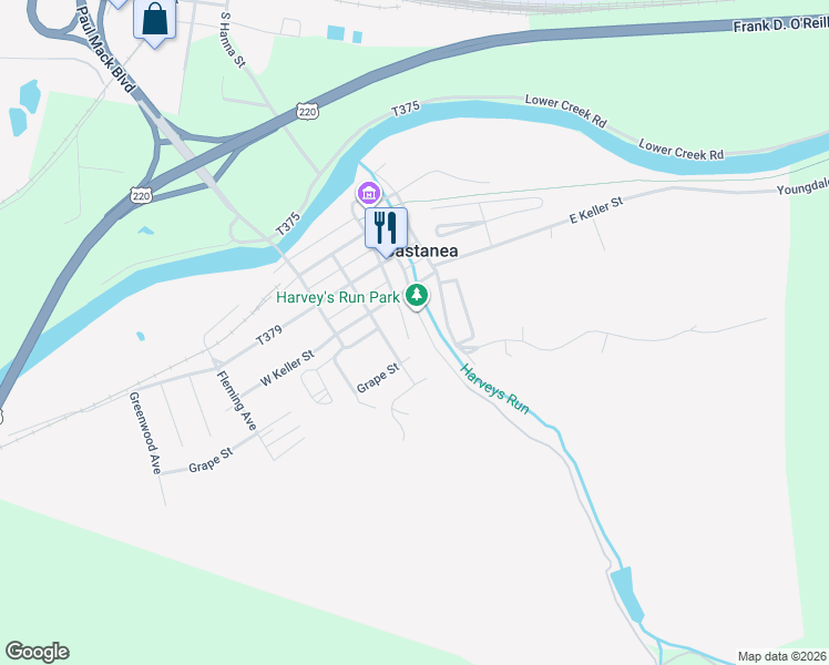 map of restaurants, bars, coffee shops, grocery stores, and more near 334 Nittany Road in Lock Haven