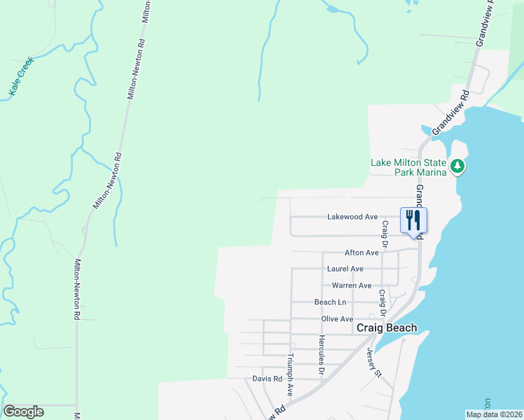 map of restaurants, bars, coffee shops, grocery stores, and more near 17745 Glenwood Avenue in Lake Milton