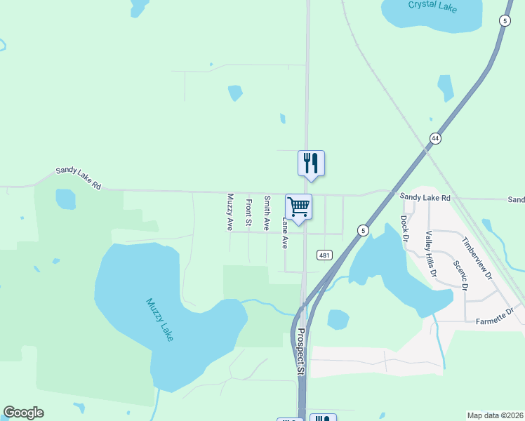 map of restaurants, bars, coffee shops, grocery stores, and more near 4875 Smith Avenue in Ravenna