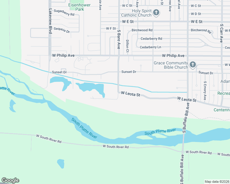 map of restaurants, bars, coffee shops, grocery stores, and more near 1402 South Bare Avenue in North Platte