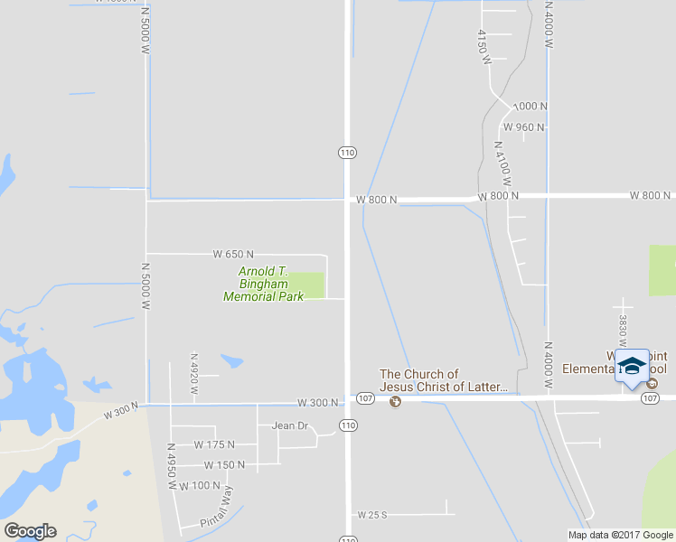 map of restaurants, bars, coffee shops, grocery stores, and more near 623 North 4500 West in West Point