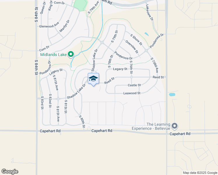 map of restaurants, bars, coffee shops, grocery stores, and more near 12518 South 77th Street in Papillion