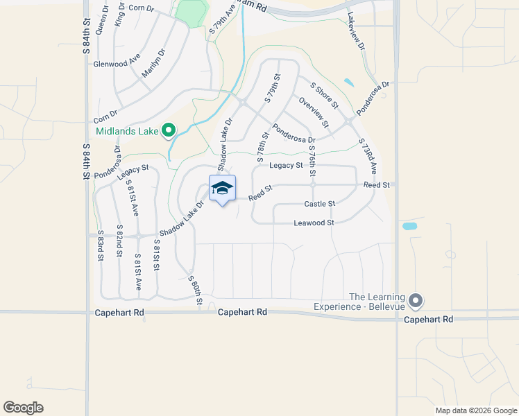 map of restaurants, bars, coffee shops, grocery stores, and more near 12518 South 77th Street in Papillion