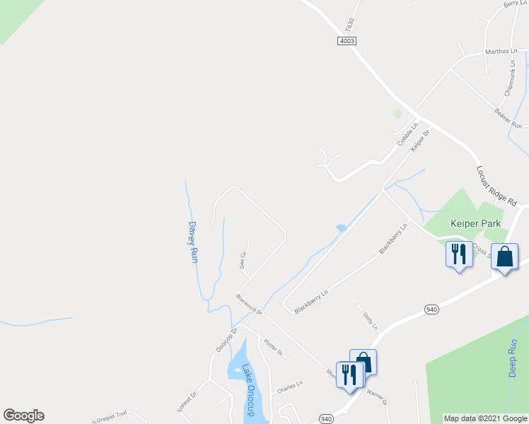 map of restaurants, bars, coffee shops, grocery stores, and more near East Beaver Drive in Monroe