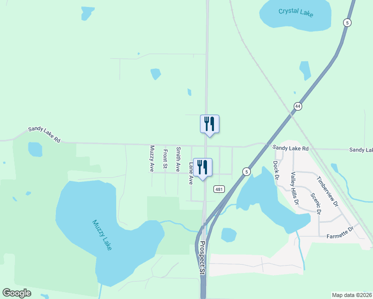 map of restaurants, bars, coffee shops, grocery stores, and more near 4875 Smith Avenue in Ravenna
