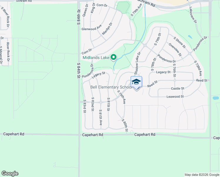 map of restaurants, bars, coffee shops, grocery stores, and more near 12448 South 81St Street in Papillion