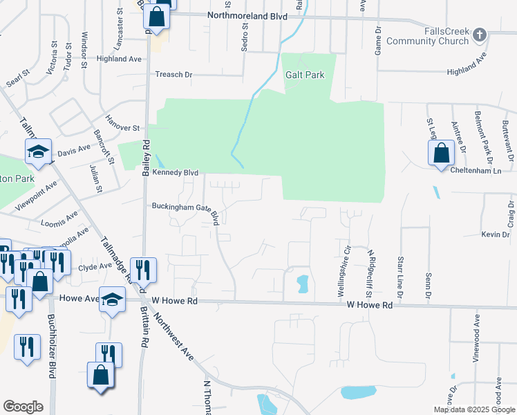 map of restaurants, bars, coffee shops, grocery stores, and more near 1831 Beacon Hill Circle in Cuyahoga Falls