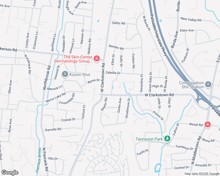 map of restaurants, bars, coffee shops, grocery stores, and more near 373 West Clarkstown Road in New City