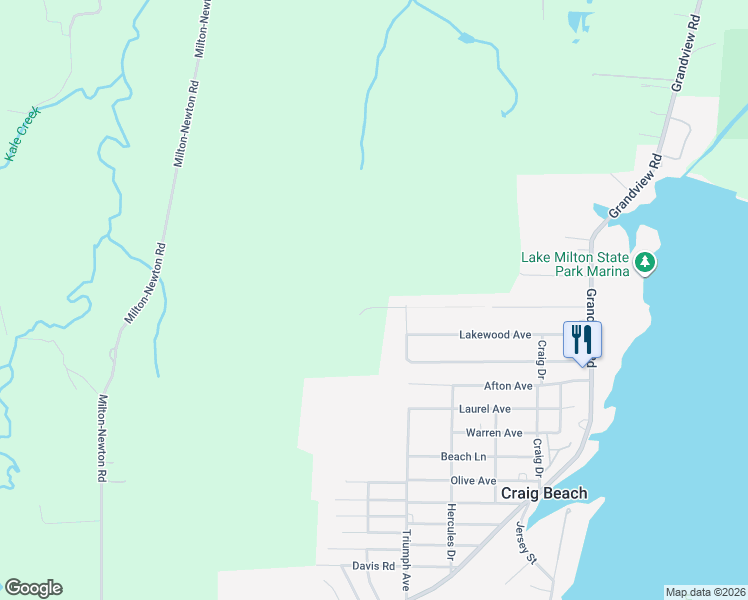 map of restaurants, bars, coffee shops, grocery stores, and more near 17745 Glenwood Avenue in Lake Milton