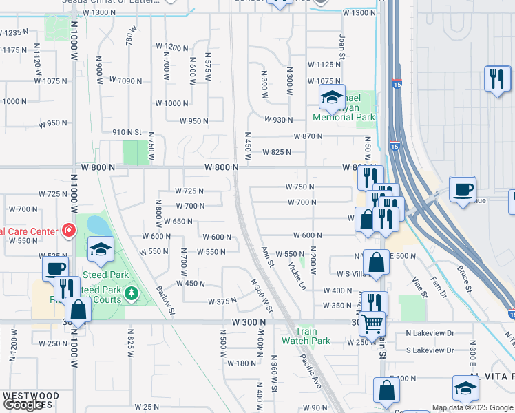 map of restaurants, bars, coffee shops, grocery stores, and more near in Clearfield