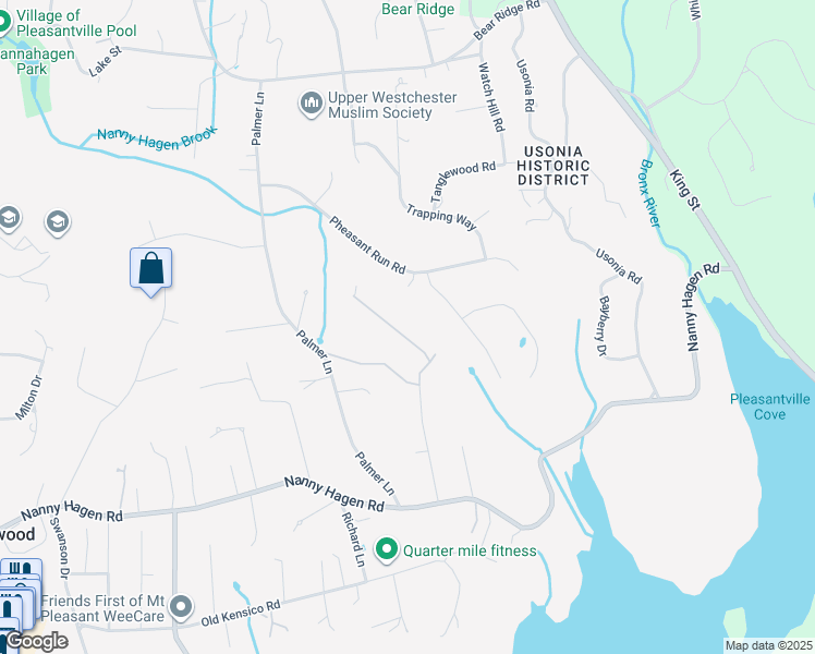 map of restaurants, bars, coffee shops, grocery stores, and more near 9 Valley Road in Thornwood