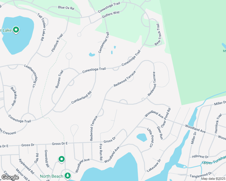 map of restaurants, bars, coffee shops, grocery stores, and more near 74 Redwood Terrace in Pocono Pines