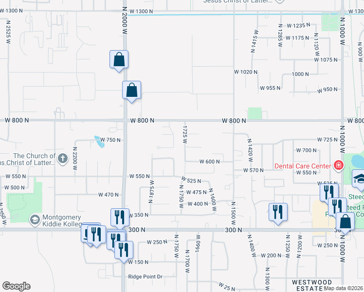 map of restaurants, bars, coffee shops, grocery stores, and more near 687 1725 West in Clinton