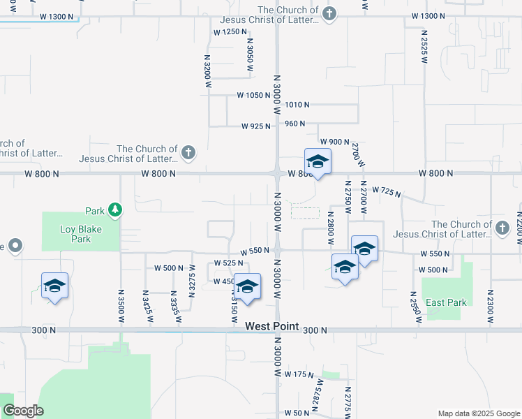 map of restaurants, bars, coffee shops, grocery stores, and more near 3043 700 North in West Point