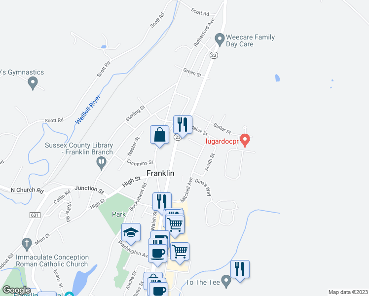 map of restaurants, bars, coffee shops, grocery stores, and more near 3 Rapole Street in Franklin