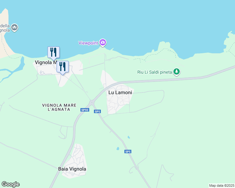 map of restaurants, bars, coffee shops, grocery stores, and more near 363 Villaggio Mirice in Lu Lamoni
