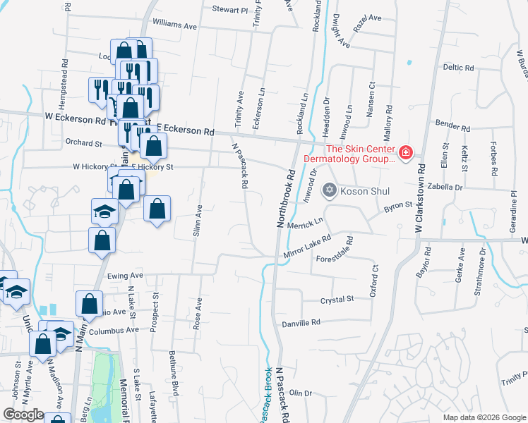 map of restaurants, bars, coffee shops, grocery stores, and more near 15 Pauline Court in Spring Valley