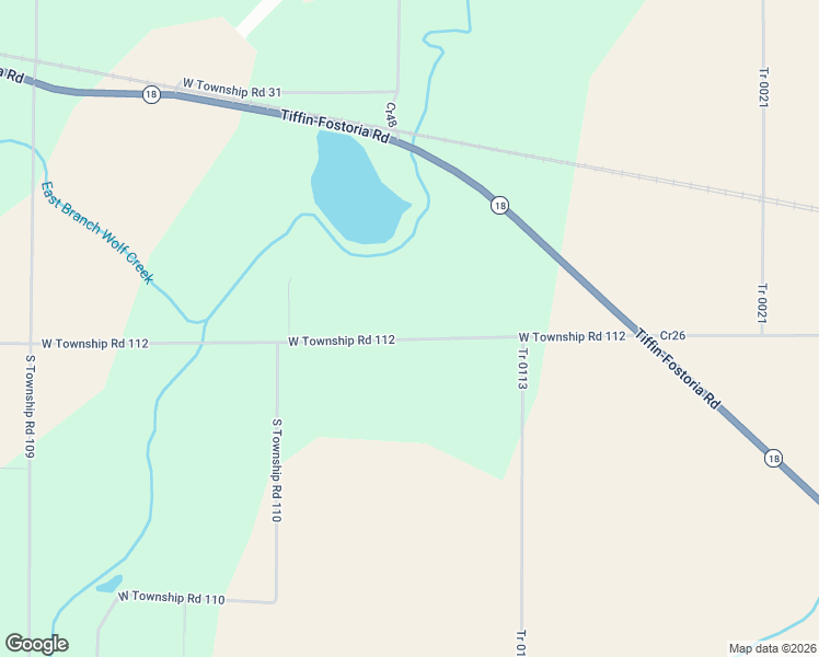 map of restaurants, bars, coffee shops, grocery stores, and more near 4241 West Township Road 112 in Tiffin