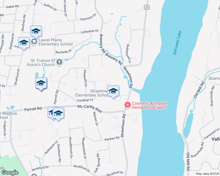 map of restaurants, bars, coffee shops, grocery stores, and more near 7 Mallard Drive in West Nyack