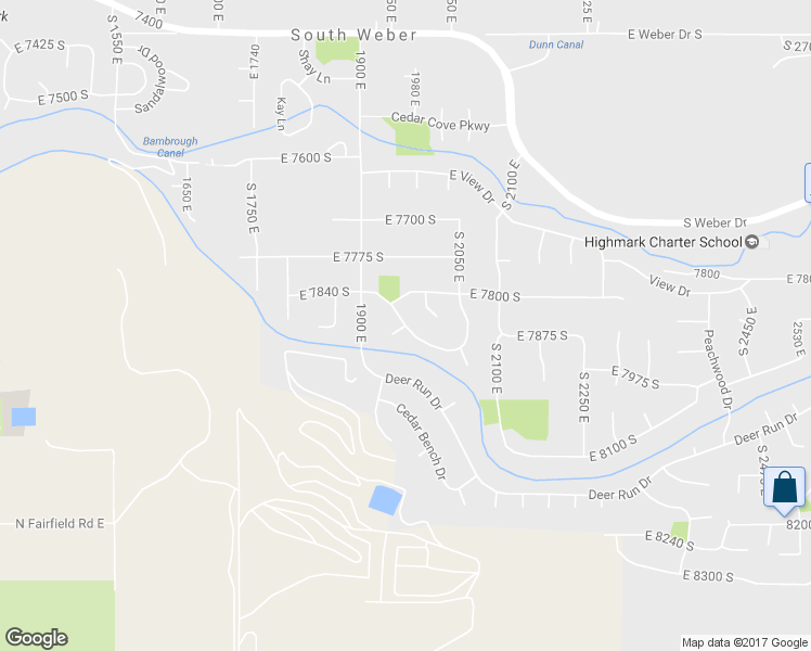 map of restaurants, bars, coffee shops, grocery stores, and more near 7800 South 1960 East in South Weber