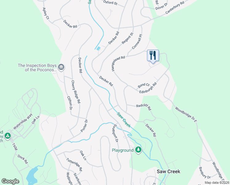 map of restaurants, bars, coffee shops, grocery stores, and more near 625 Decker Road in Pike County