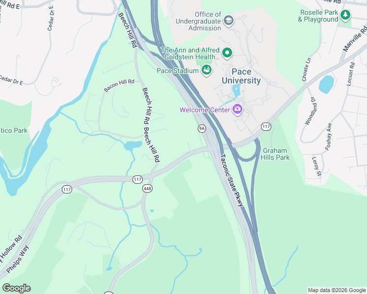 map of restaurants, bars, coffee shops, grocery stores, and more near 4 Raven Way in Pleasantville