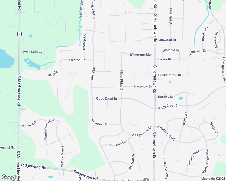 map of restaurants, bars, coffee shops, grocery stores, and more near 4536 Pinewood Path in Akron