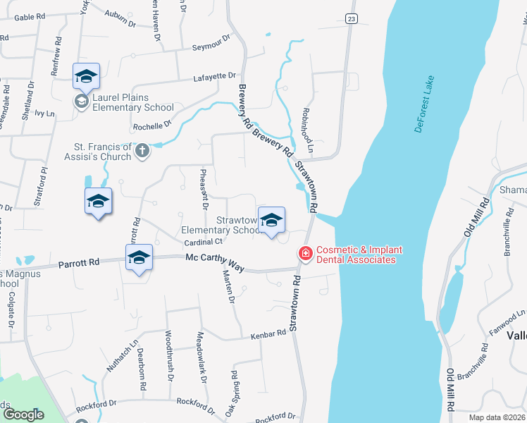 map of restaurants, bars, coffee shops, grocery stores, and more near 7 Mallard Drive in West Nyack