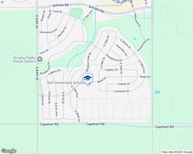 map of restaurants, bars, coffee shops, grocery stores, and more near 12380 S 78th St in Papillion