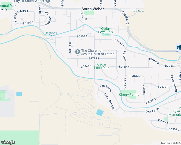 map of restaurants, bars, coffee shops, grocery stores, and more near 7869 1900 East in South Weber