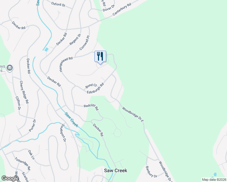 map of restaurants, bars, coffee shops, grocery stores, and more near 1075 Saw Creek Estate in Bushkill