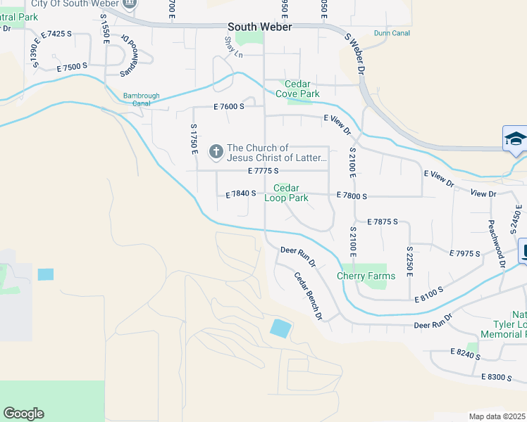map of restaurants, bars, coffee shops, grocery stores, and more near 7869 1900 East in South Weber