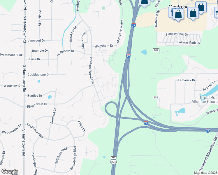 map of restaurants, bars, coffee shops, grocery stores, and more near 427 Turner Drive in Akron
