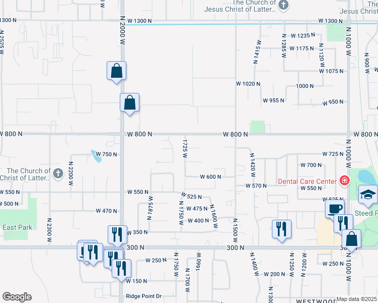 map of restaurants, bars, coffee shops, grocery stores, and more near 712 1725 West in Clinton