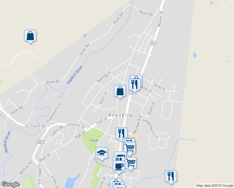 map of restaurants, bars, coffee shops, grocery stores, and more near 339 Rutherford Avenue in Franklin