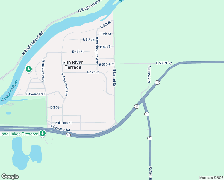 map of restaurants, bars, coffee shops, grocery stores, and more near 7489 East 1st Street in Sun River Terrace