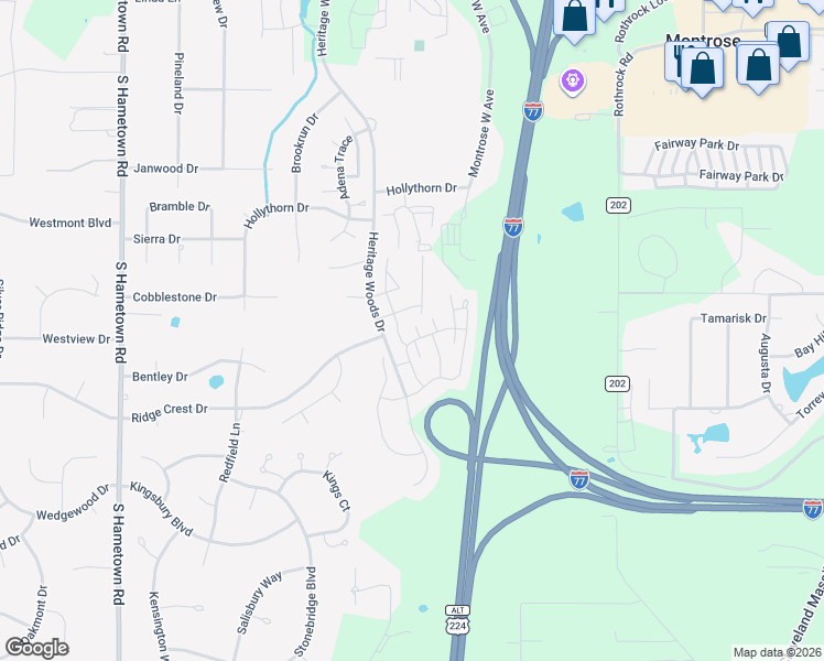 map of restaurants, bars, coffee shops, grocery stores, and more near 934 Croghan Way in Akron