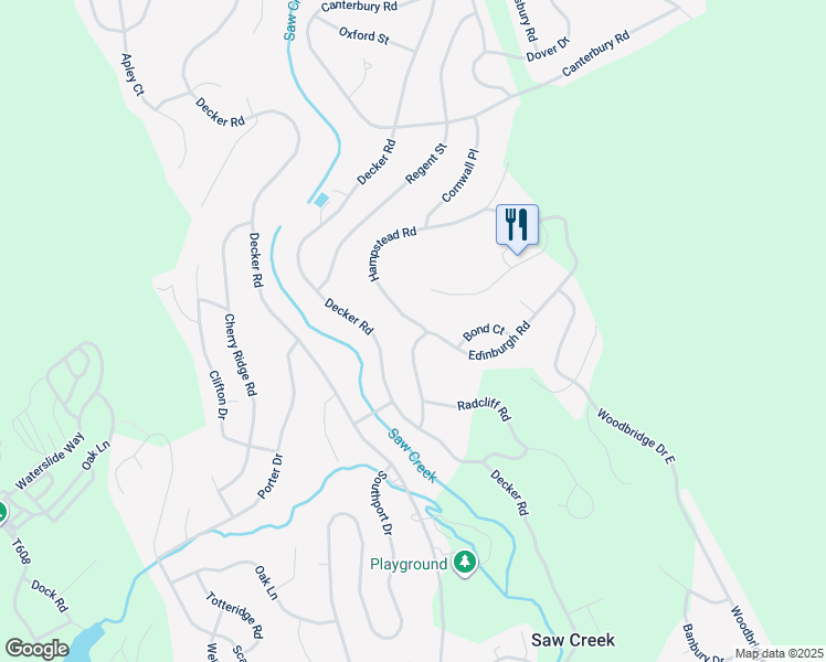 map of restaurants, bars, coffee shops, grocery stores, and more near 1007 Hampstead Road in Bushkill
