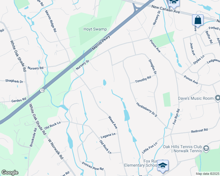 map of restaurants, bars, coffee shops, grocery stores, and more near 8 Leslie Lane in Norwalk