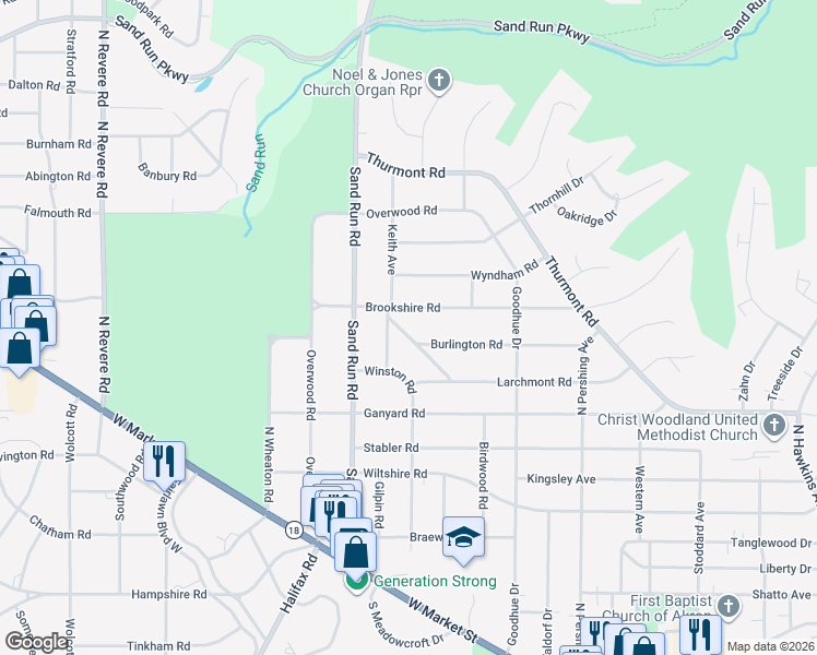 map of restaurants, bars, coffee shops, grocery stores, and more near 354 Tremont Road in Akron
