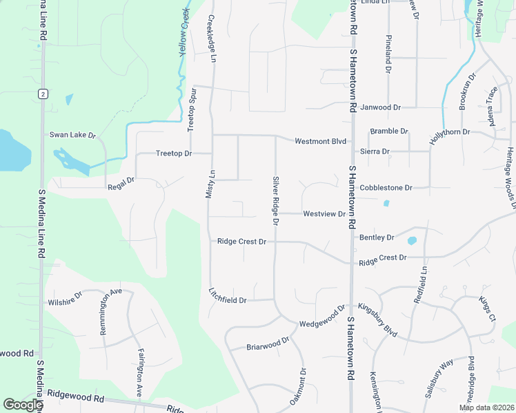 map of restaurants, bars, coffee shops, grocery stores, and more near 4536 Pinewood Path in Akron