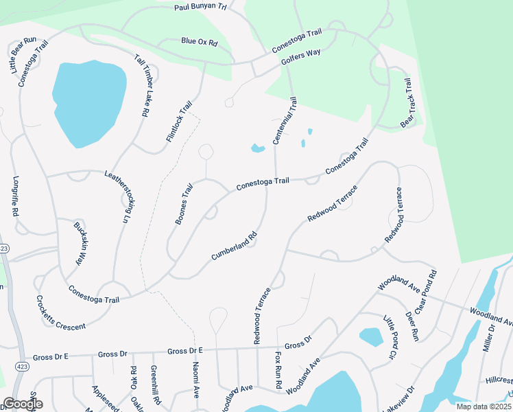 map of restaurants, bars, coffee shops, grocery stores, and more near 118 Cumberland Road in Pocono Pines