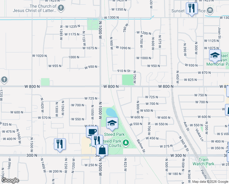 map of restaurants, bars, coffee shops, grocery stores, and more near 770 Barlow Street in Clearfield