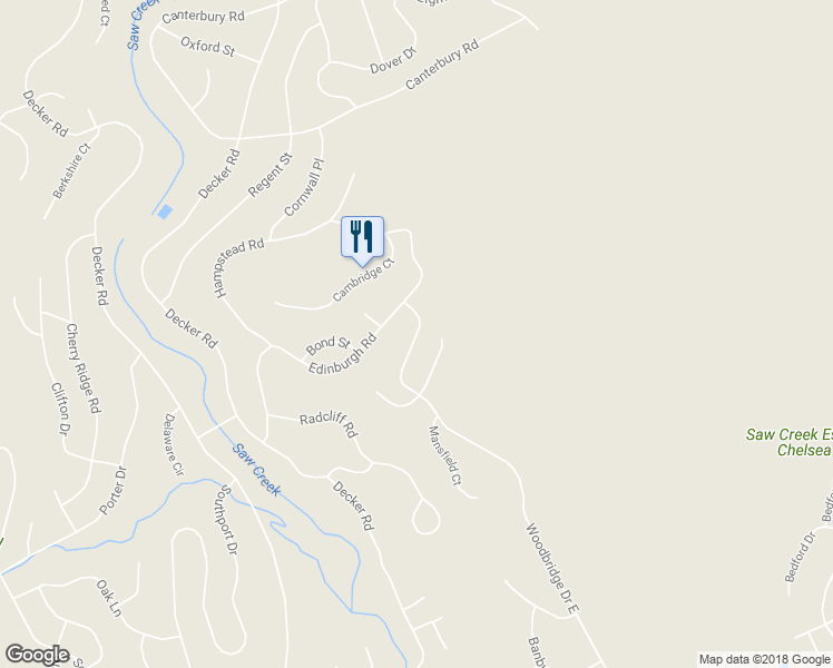 map of restaurants, bars, coffee shops, grocery stores, and more near 5031 Woodbridge Drive in Bushkill