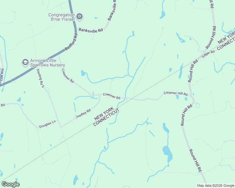 map of restaurants, bars, coffee shops, grocery stores, and more near 32 Creemer Road in Armonk