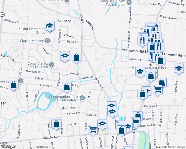 map of restaurants, bars, coffee shops, grocery stores, and more near 5 Valley View Terrace in Spring Valley