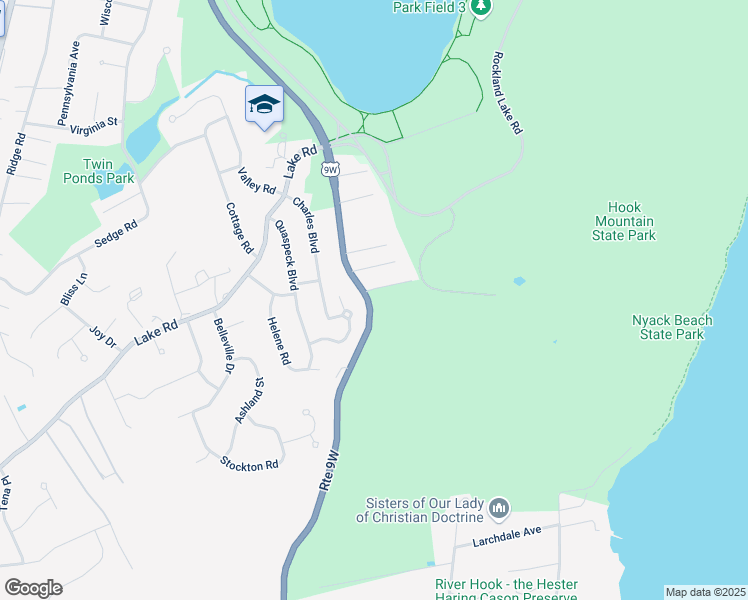 map of restaurants, bars, coffee shops, grocery stores, and more near 699 Route 9W in Valley Cottage