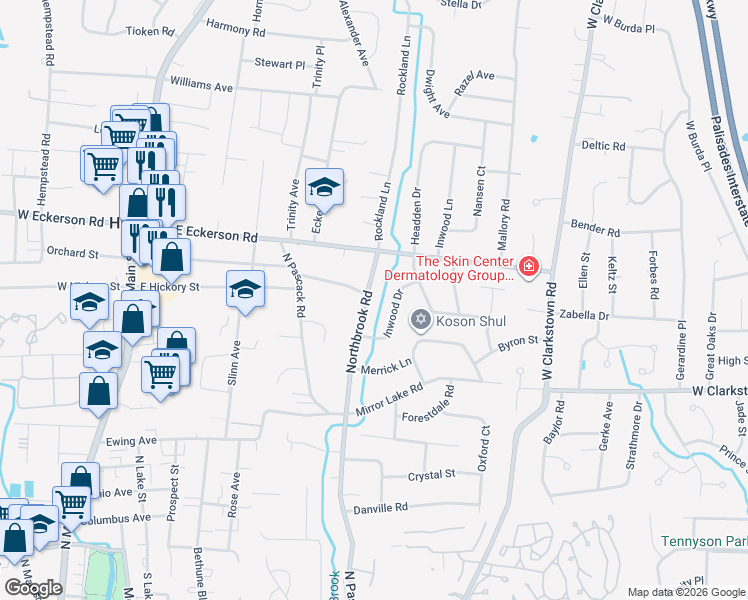 map of restaurants, bars, coffee shops, grocery stores, and more near 10 Northbrook Road in Spring Valley