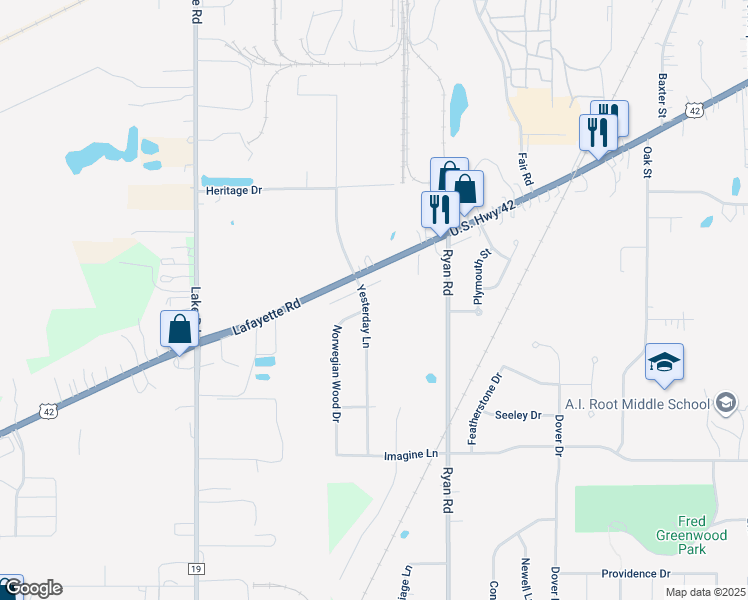 map of restaurants, bars, coffee shops, grocery stores, and more near 854 Yesterday Lane in Medina