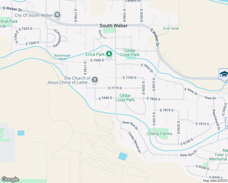 map of restaurants, bars, coffee shops, grocery stores, and more near 7783 South 1900 East in South Weber
